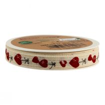 tételeket Ajándék szalag szívek dekoratív pamut szalag 15mm 20m