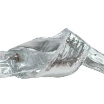 tételeket Deco szalag ezüst drótéllel 40mm 25m