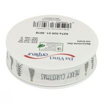 tételeket Ajándék szalag Karácsonyi Boldog Karácsonyt Szürke 25mm 18m