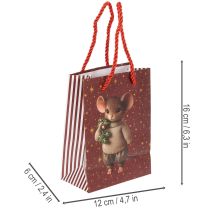 tételeket Karácsonyi ajándéktáska egérmotívummal, 16 cm, 2 darab