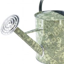 tételeket Öntözőkanna ültetési dekorációhoz zöld ezüst virágok Ø18cm
