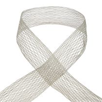 tételeket Hálószalag, rácsszalag, díszítőszalag, barna, huzal erősítésű, 50mm, 10m