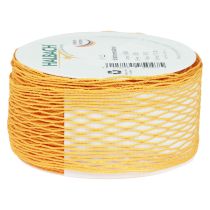 tételeket Hálós szalag, dekorációs szalag, narancssárga, dróterősítésű, 50 mm, 10 m