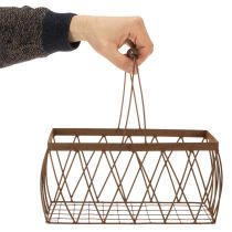 tételeket Drótkosár, fém, rozsdaszínű, 28x13,5x14cm, 2 darab