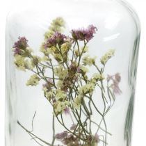 tételeket Üveg gyertyatartóval, üvegdísz szárított virágokkal H16cm Ø8,5cm