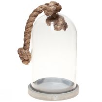 tételeket Üvegharang beton megjelenésű lemezzel és kötéllel Ø17cm H28cm