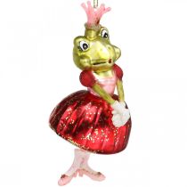 tételeket Béka hercegnő, karácsonyfadíszek, mese díszek, fa medálok valódi üveg H14cm 2db