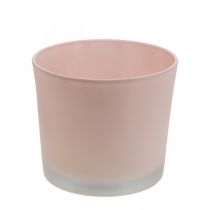 Virágcserepes üveg ültető rózsaszín üveg kád Ø14,5cm H12,5cm