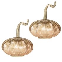 tételeket Üveg tök asztaldísz őszi tök üveg fém M14cm 2 db