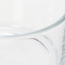 tételeket Átlátszó üvegtál, kis tál sokoldalú üvegdekorációkhoz, virágokhoz, pozsgásokhoz és gyertyákhoz, 13 cm