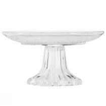 tételeket Üvegtányér lábon Lapos üvegtál átlátszó mintával Ø15cm