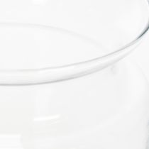 tételeket Átlátszó üvegváza, díszes üvegváza peremmel, gyertyatartóba vagy virágvázába, 15 cm