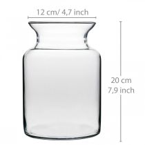 tételeket Üveg virágváza széles átlátszó Ø12cm H20cm