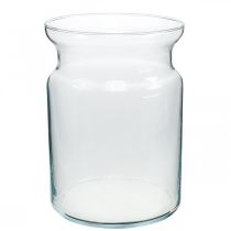 Üvegváza átlátszó dekoratív váza üveglámpás virágváza Ø18cm H25cm