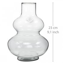 tételeket Üvegváza kerek virágváza dekoratív váza átlátszó üveg Ø16cm H23cm