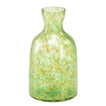 tételeket Üvegváza üveg dekoratív virágváza zöld sárga Ø10cm H18cm