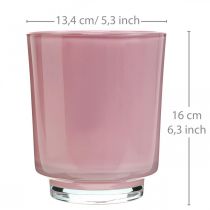 Orchidea ültető üveg rózsaszín H16cm Ø13,4cm
