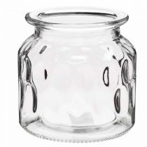 tételeket Üvegváza mintával, lámpás átlátszó üveg H11cm Ø11cm