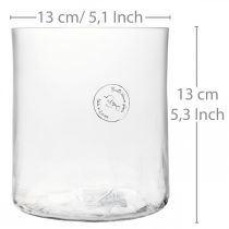 Hengeres üvegváza Crackle átlátszó, szaténozott Ø13cm H13,5cm
