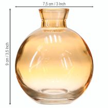 tételeket Üvegvázák, hagyma alakú mini díszvázák narancssárga Ø7.5cm M9cm 6 db