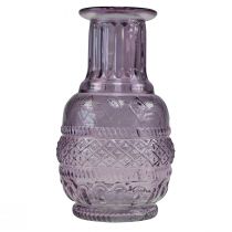 tételeket Üvegvázák mini vázák világoslila lila retro stílusú H13cm 2db