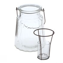 tételeket Üveg lámpás lámpa fogantyúval üveg átlátszó Ø14cm H18cm