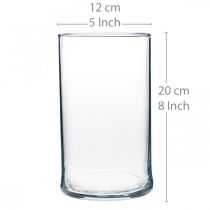 tételeket Üvegváza átlátszó hengeres Ø12cm H20cm