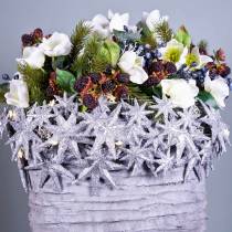 tételeket Csillogó csillag ezüst 9,5/5cm 18 db