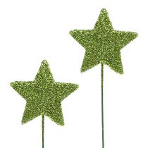Csillogó csillagok drót zölden 5cm 48db