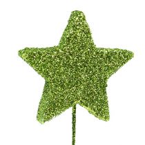 Csillogó csillagok drót zölden 5cm 48db