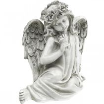 Sírangyal ülő Sírdísz angyal 20×14×20cm