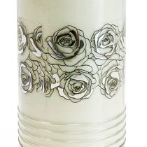 Sírgyertyák rózsák fehér gyászfény Ø7cm H23,5cm 130h 2db