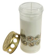 tételeket Sírgyertyák fehér rózsák gyászfény emléklámpa Ø7cm H18cm 90h 2db