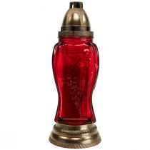 Sír könnyű üveg gravírozás angyal sírlámpás piros Ø11cm H28.5cm