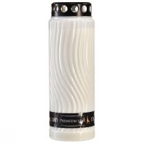 tételeket Sír gyertyafedél motívum virág fehér fekete 10 nap H27cm