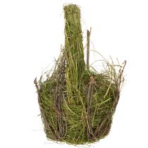 tételeket Húsvéti kosár, natúr mintázat, kézzel készített kosár ünnepi lakberendezéshez, 25cm