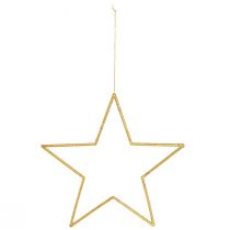 tételeket Csillogó arany díszcsillagok 24 cm-es akasztásra - 6 darabos karácsonyi dekorációs készlet
