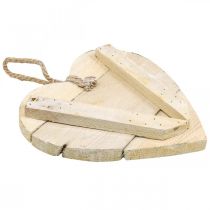 tételeket Szív fából, díszszív akasztáshoz, szív deco fehér 20cm