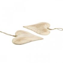 tételeket Fa szív, díszszív akasztáshoz, szívdísz H16cm 2 db