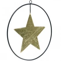 Karácsonyi dekoráció csillag medál arany fekete 12,5cm 3db