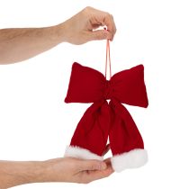 tételeket Dekoratív flanel masni plüss szegéllyel, akasztáshoz, 25 cm