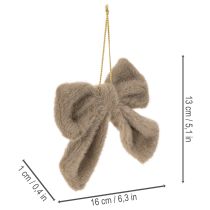 tételeket Dekoratív plüss masni akasztóval, 16 cm, 3 darab