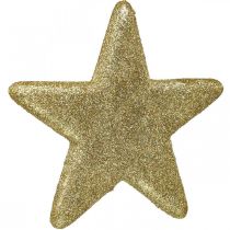 Karácsonyi dekoráció csillag medál arany glitter 18,5cm 4db