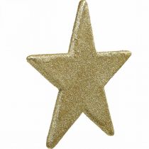 Karácsonyi dekoráció csillag medál arany glitter 30cm 2db