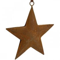Karácsonyi medál csillag fém csillag rozsda megjelenés H13,5cm