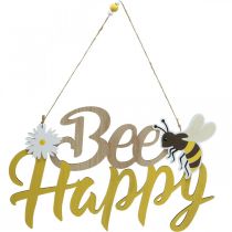 Dísztábla méh &quot;Bee Happy&quot; nyári dekoráció fa 31×18cm 2db
