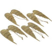 tételeket Angel Wings dekoratív medál karácsonyi arany 14,5×9cm 4 db