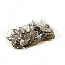 tételeket Fa medál nyúl szemüveggel sárgarépa barna bézs 4×7,5cm 9db