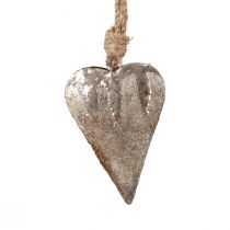tételeket Függesztett dekoráció fém szívek díszítő szívek ezüst 11cm 3db
