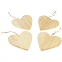 tételeket Fából készült szívek akasztáshoz Dekoratív szívek kézműves munkákhoz 15x15cm 4db